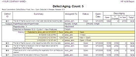 Defect Aging Report